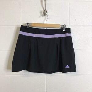 Adidas Climalite Womens Pleated Front Golf Tennis Skirt Skort Black Lavender Lg